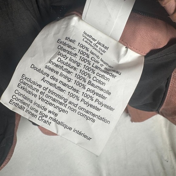 Mauritius Pink Fringe Lamb Leather Jacket Womens Size 6 Western Boho Coat NEW - Picture 6 of 16